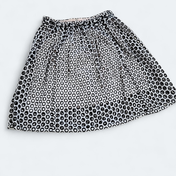 J. Crew Cotton Embroidered Open Polks dot Skirt over blush pink lining Size 6 - Picture 1 of 16